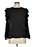 Shinestar 100% Polyester Black Long Sleeve Blouse Size M - photo 1