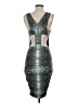 Tart Graphic Silver Cocktail Dress Size XS - photo 2