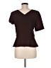 Kasper A.S.L. 100% Polyester Brown Short Sleeve Top Size 8 - photo 2