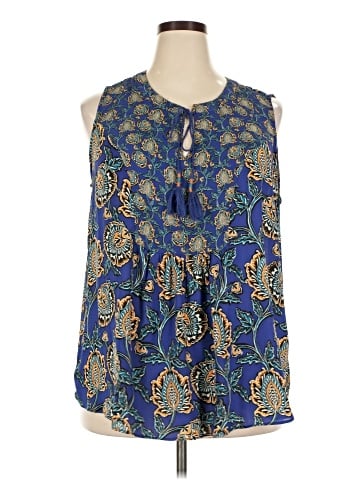 Rose + Olive Sleeveless Blouse (view 1)