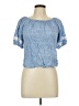 Sam and Jess Blue Short Sleeve Blouse Size L (petite) - photo 1