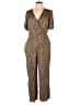 Greylin 100% Rayon Animal Print Brown Jumpsuit Size M - photo 1