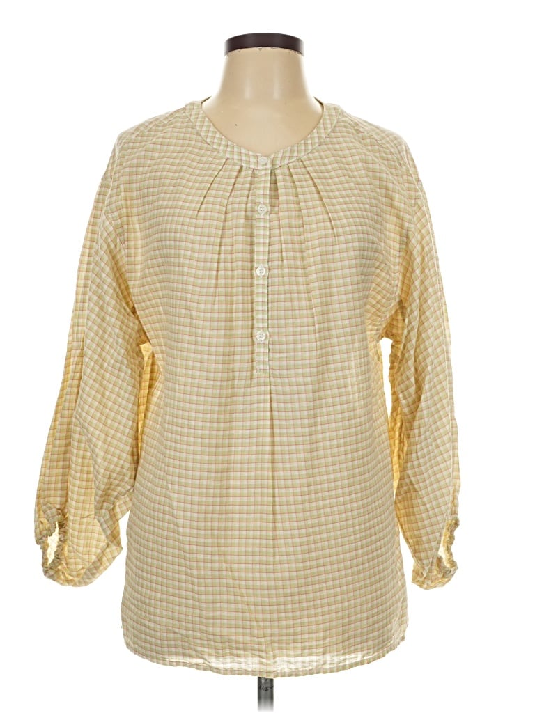 Pre-owned Max Studio Long Sleeve Blouse In Yellow