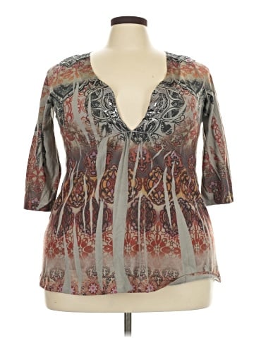 One World 3/4 Sleeve Blouse (view 1)