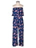 Lulus 100% Rayon Floral Blue Jumpsuit Size S - photo 1