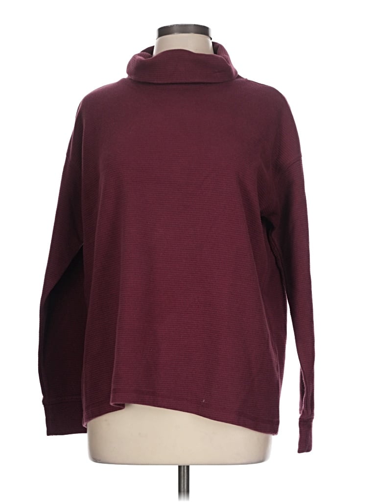 Pre-owned Lands' End Turtleneck Sweater In Burgundy