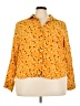 Millenium 100% Rayon Polka Dots Yellow 3/4 Sleeve Button-Down Shirt Size 3X - photo 1