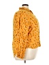 Millenium 100% Rayon Polka Dots Yellow 3/4 Sleeve Button-Down Shirt Size 3X - photo 4