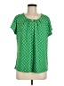 Adrienne Vittadini Graphic Green Short Sleeve Blouse Size M - photo 1
