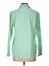 Lands' End 100% Cotton Stripes Green Long Sleeve Button-Down Shirt Size 12 - photo 2