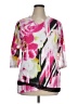 Cj Banks 100% Polyester Pink 3/4 Sleeve Blouse Size 14 - photo 1