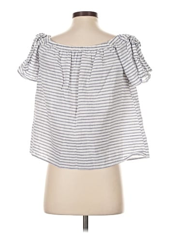 Aqua Short Sleeve Blouse (view 2)