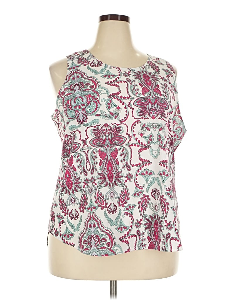 Pre-owned Van Heusen Sleeveless Blouse In White