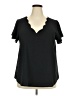 Perch by Blu Pepper Black Short Sleeve Blouse Size 2X - photo 1