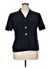 Talbots 100% Silk Blue Short Sleeve Button-Down Shirt Size 14 - photo 1