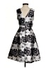 Dorothy Perkins 100% Polyester Graphic Gray Purple Cocktail Dress Size 2 - photo 2