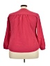 George 100% Polyester Red Long Sleeve Blouse Size 2X - photo 2