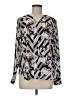 JLo by Jennifer Lopez 100% Polyester Print Silver Long Sleeve Blouse Size M - photo 1