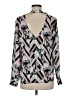 JLo by Jennifer Lopez 100% Polyester Print Silver Long Sleeve Blouse Size M - photo 2