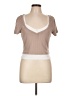 Derek Heart Tan Short Sleeve Top Size L - photo 1
