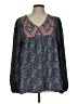 Hailey & Co. 100% Polyester Blue Long Sleeve Blouse Size L - photo 1