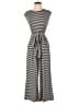 Assorted Brands Stripes Gray Jumpsuit Size L - photo 1