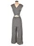Assorted Brands Stripes Gray Jumpsuit Size L - photo 2