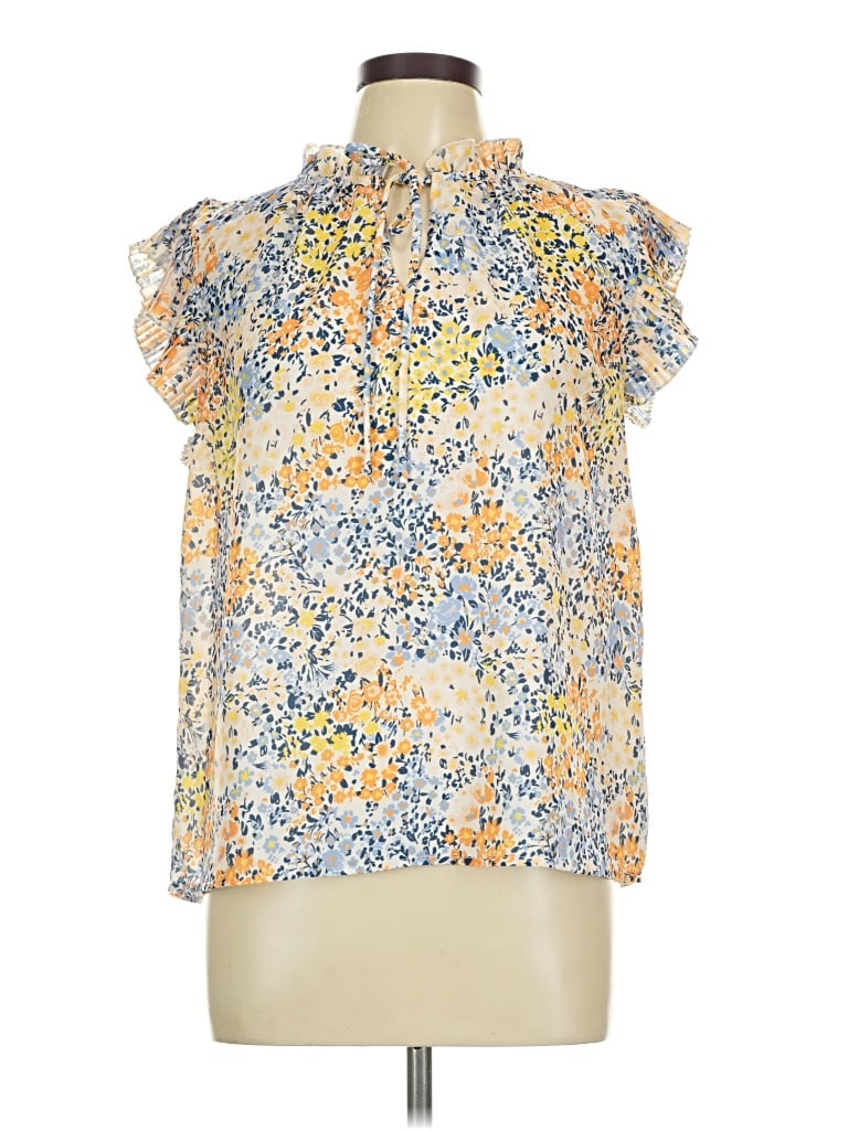 Pre-owned Voy Short Sleeve Blouse In Yellow