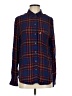 Levi's 100% Viscose Plaid Blue Long Sleeve Button-Down Shirt Size S - photo 1