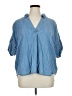 EV1 from Ellen Degeneres Blue 3/4 Sleeve Button-Down Shirt Size XL - photo 1