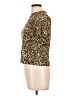 Kasper A.S.L. 100% Polyester Animal Print Gold Short Sleeve Top Size 10 (petite) - photo 5
