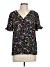Grace Floral Black Short Sleeve Blouse Size L - photo 1