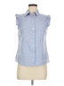 Love Notes Polka Dots Blue Sleeveless Button-Down Shirt Size M - photo 1