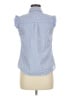 Love Notes Polka Dots Blue Sleeveless Button-Down Shirt Size M - photo 2