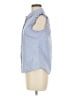 Love Notes Polka Dots Blue Sleeveless Button-Down Shirt Size M - photo 5