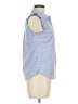 Love Notes Polka Dots Blue Sleeveless Button-Down Shirt Size M - photo 4
