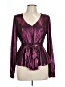 Sugar Lips Metallic Purple Long Sleeve Blouse Size L - photo 1