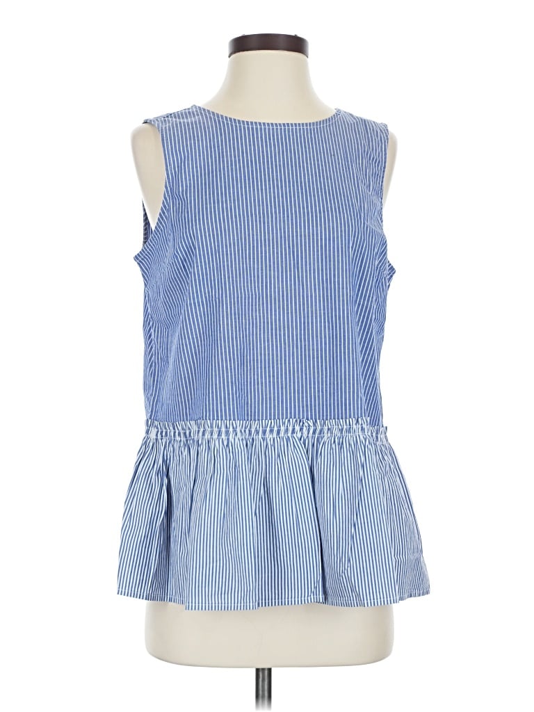 Pre-owned Time And Tru Sleeveless Blouse In Blue