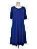 Susan Graver Solid Blue Casual Dress Size L (tall) - photo 1