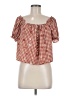Papaya 100% Polyester Brown Short Sleeve Blouse Size S - photo 1