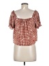 Papaya 100% Polyester Brown Short Sleeve Blouse Size S - photo 2