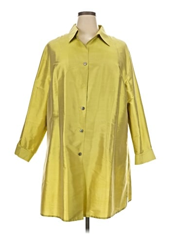 Galinda Wang 3/4 Sleeve Silk Top (view 1)