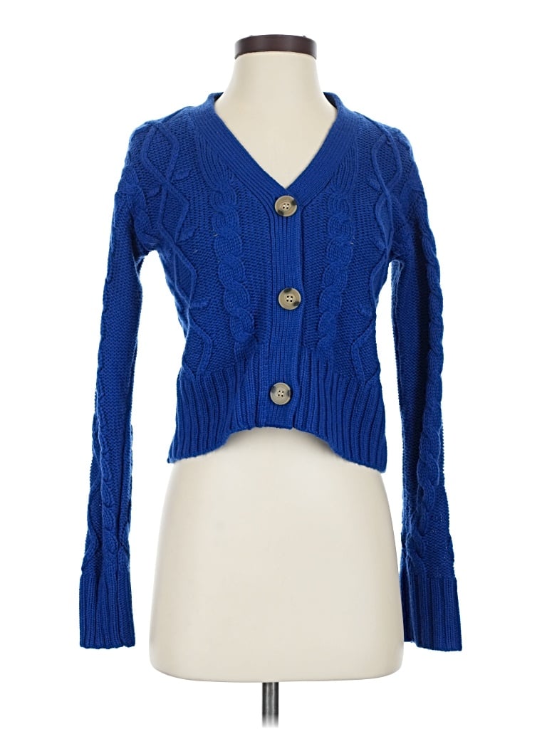 Pre-owned Kendall & Kylie Cardigan Sweater In Blue