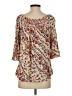 Democracy Tan 3/4 Sleeve Blouse Size S - photo 2