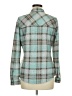 Vanity Plaid Teal Green Long Sleeve Blouse Size M - photo 2
