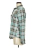 Vanity Plaid Teal Green Long Sleeve Blouse Size M - photo 5