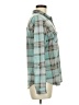 Vanity Plaid Teal Green Long Sleeve Blouse Size M - photo 4