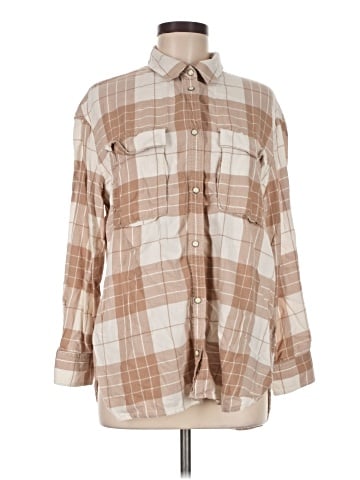 American Eagle Outfitters 3/4 Sleeve Button-Down Shirt (view 1)