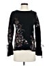 Chico's 100% Cotton Floral Black Pullover Sweater Size S - photo 1