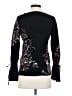 Chico's 100% Cotton Floral Black Pullover Sweater Size S - photo 2